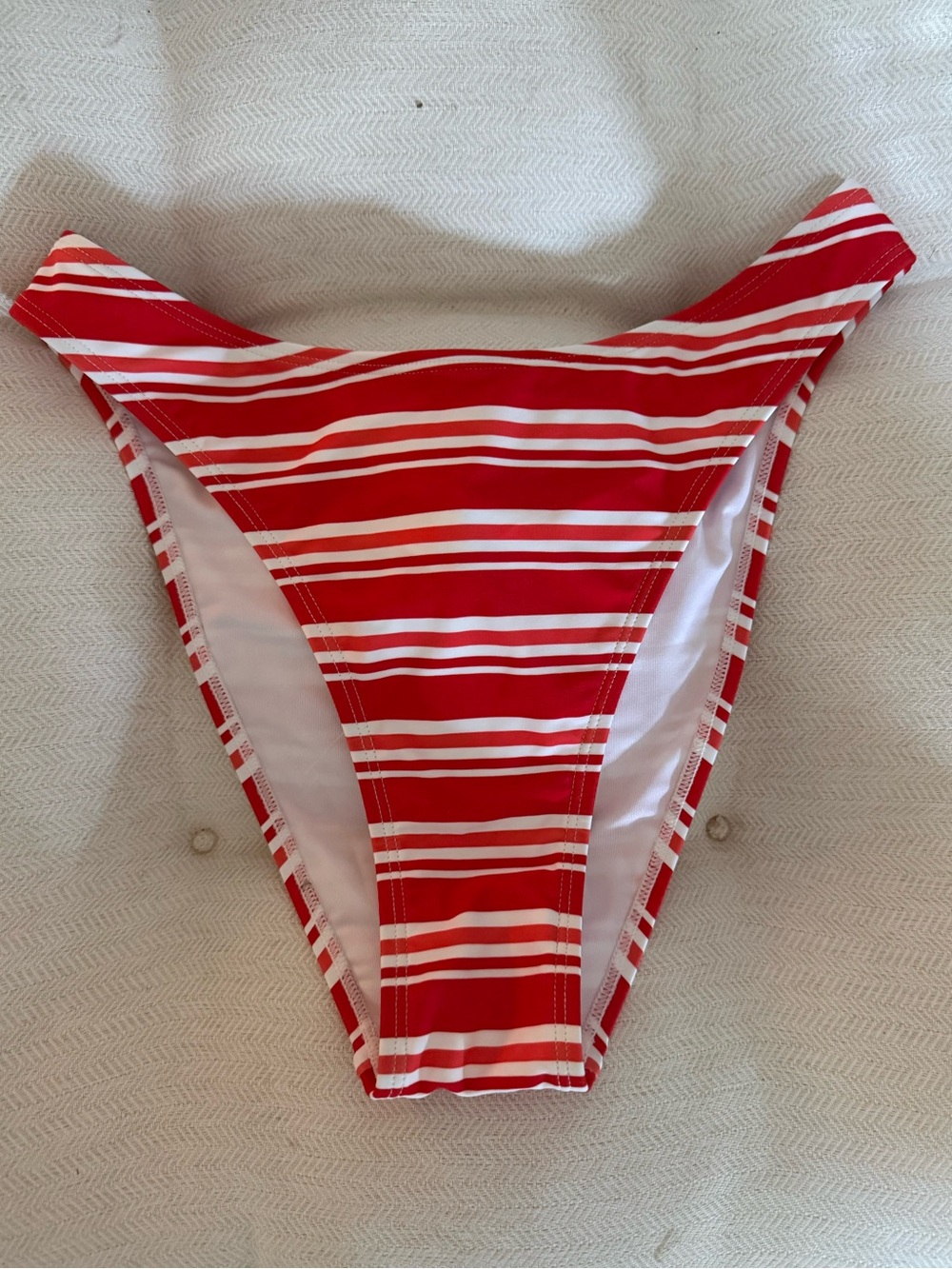 Red and White Striped Bikini Bottom